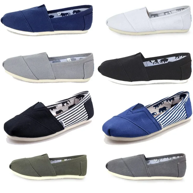 Espadrille Slip On - Verão azul mocassins masculino clássico lona