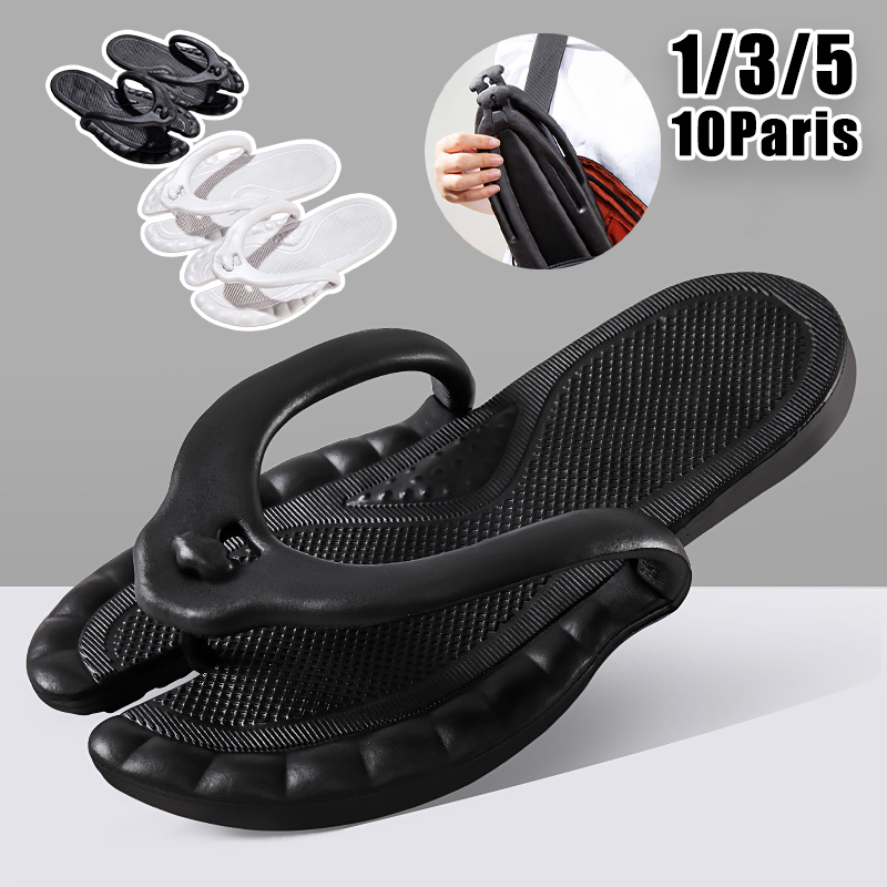 Flip Flop Leather Men - Chinelos de viagem compactos mulheres homens