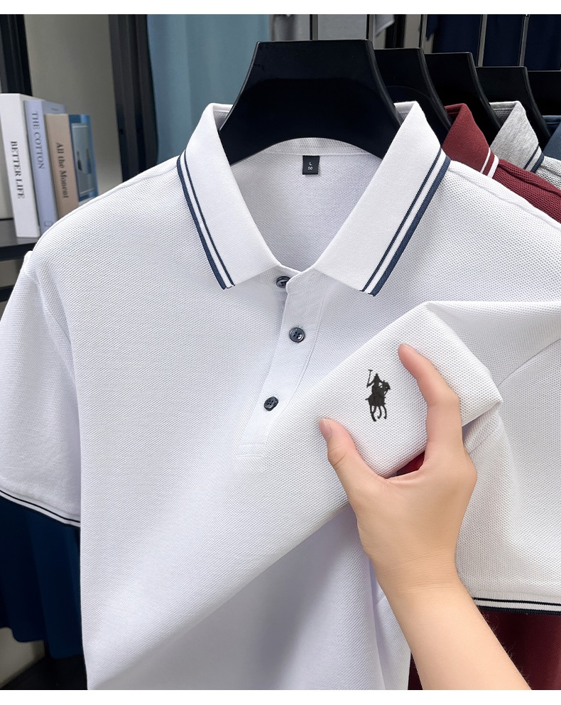 Camisa Polo Listrada de Verão, - Polo Shirt Pique avaliação e preço