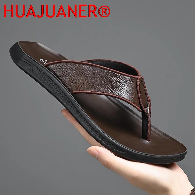 Sandálias Casuais Masculinas p - Flip Flop Leather Men avaliação e preço
